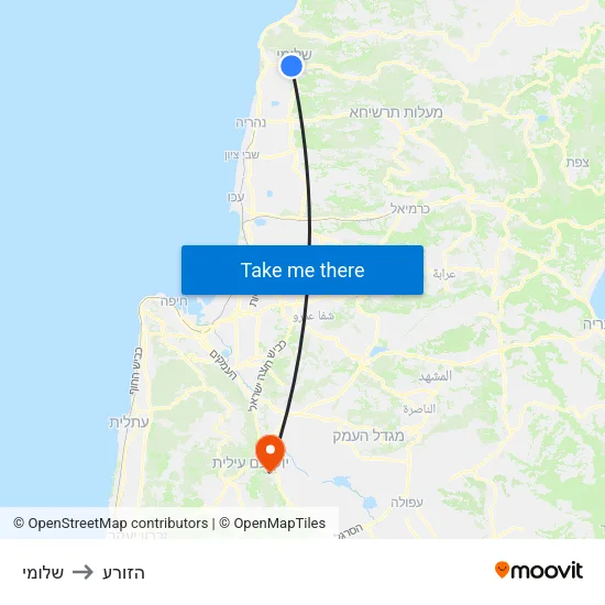שלומי to הזורע map
