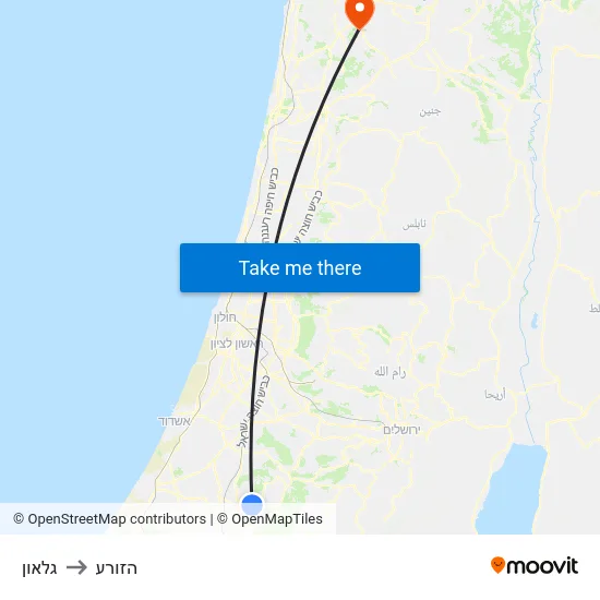 גלאון to הזורע map