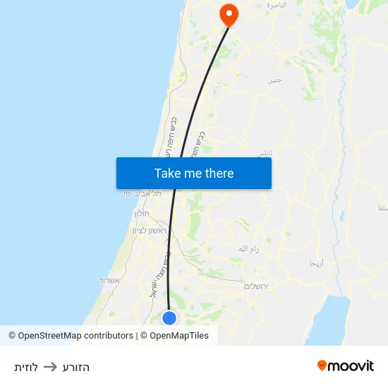 לוזית to הזורע map