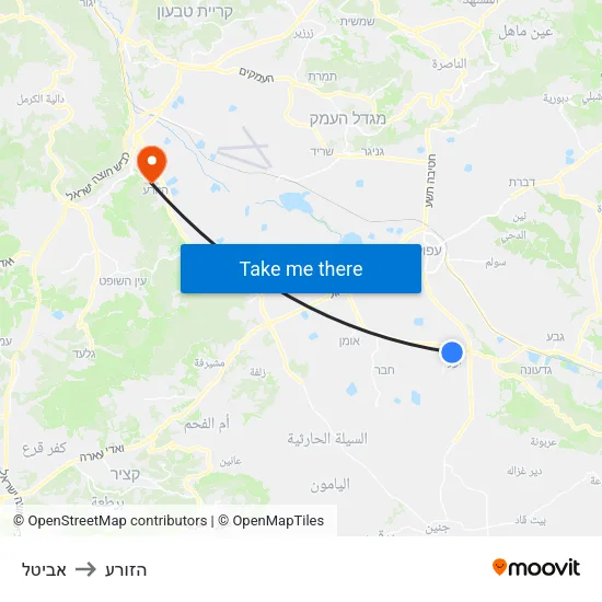 אביטל to הזורע map