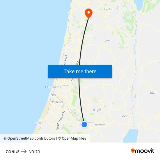 שואבה to הזורע map