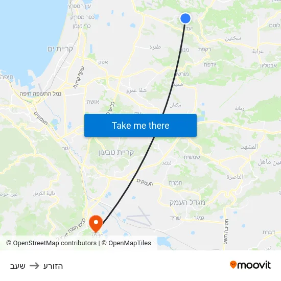 שעב to הזורע map