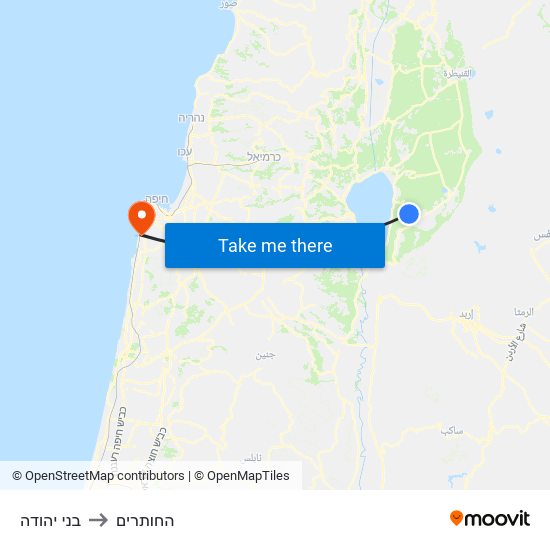 בני יהודה to החותרים map