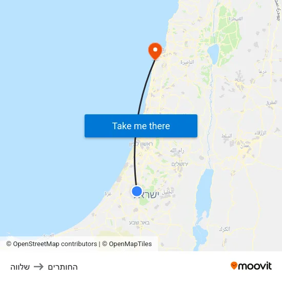 שלווה to החותרים map