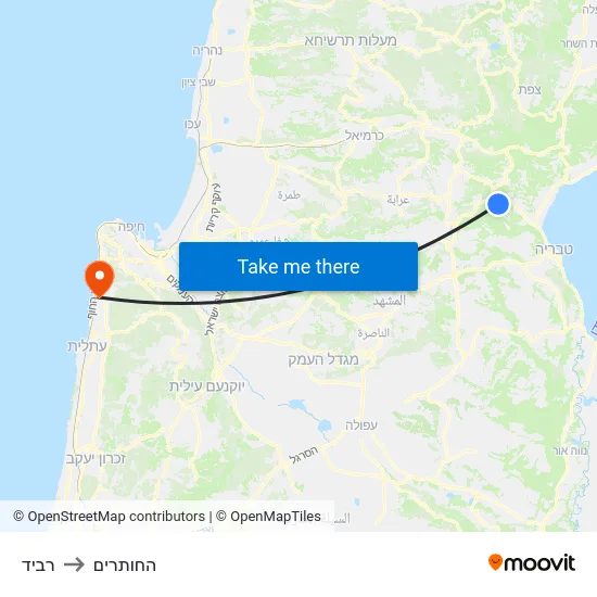 רביד to החותרים map