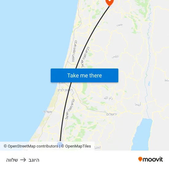 שלווה to היוגב map