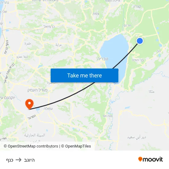 כנף to היוגב map