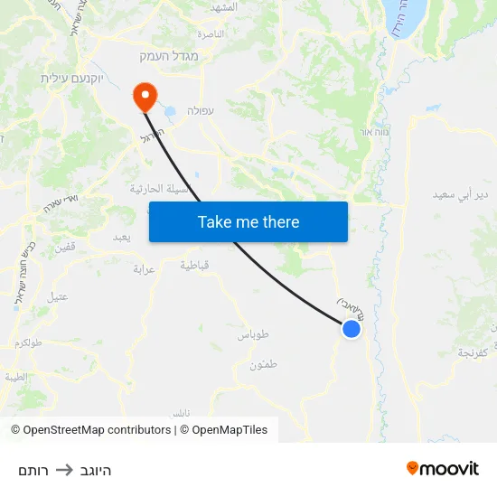 רותם to היוגב map