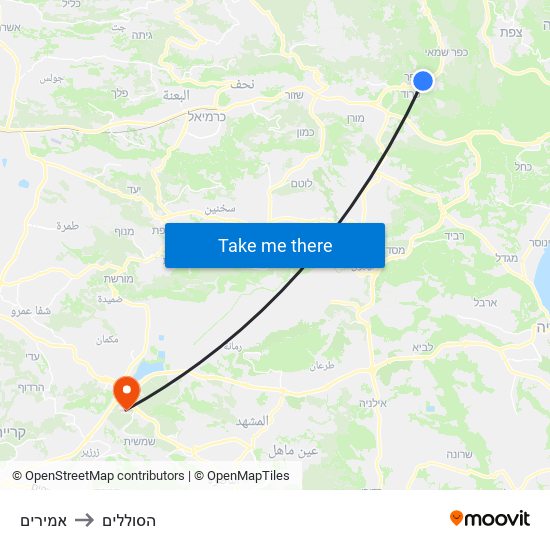 אמירים to הסוללים map