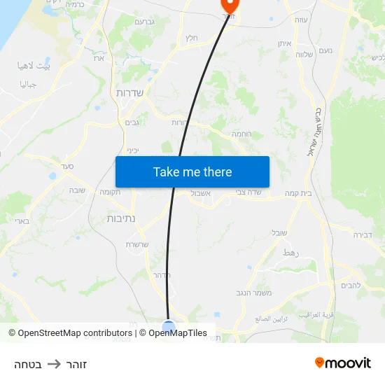 בטחה to זוהר map