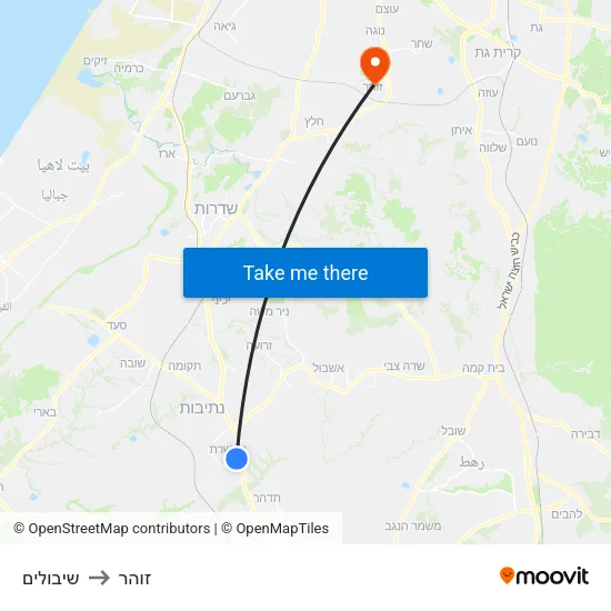 שיבולים to זוהר map