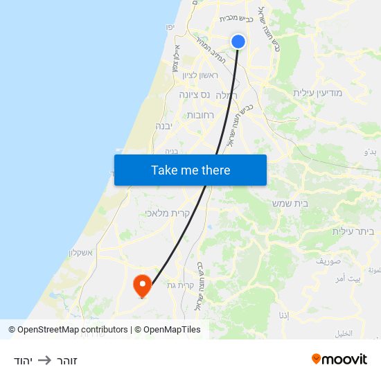 יהוד to זוהר map