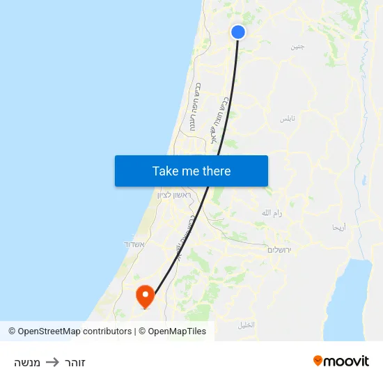 מנשה to זוהר map
