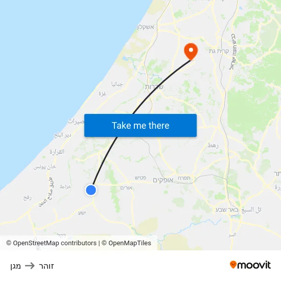 מגן to זוהר map