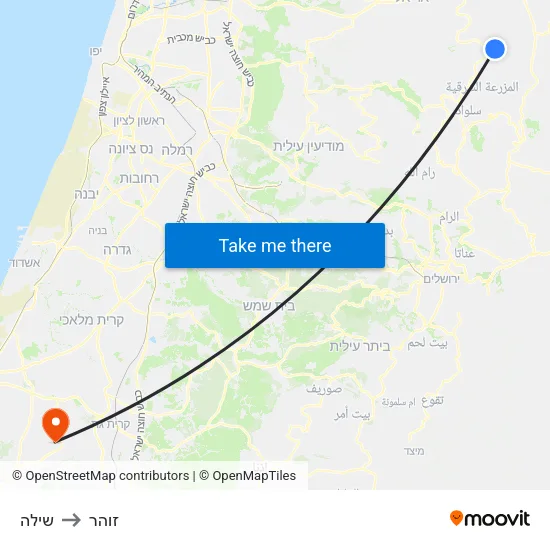 שילה to זוהר map