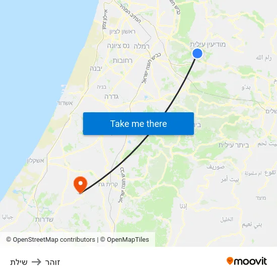 שילת to זוהר map
