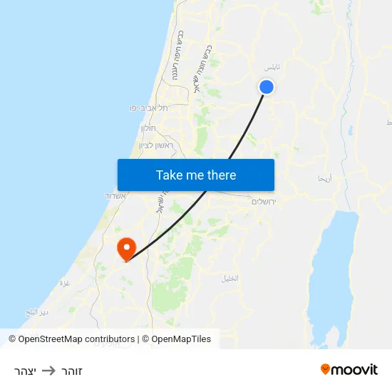 יצהר to זוהר map