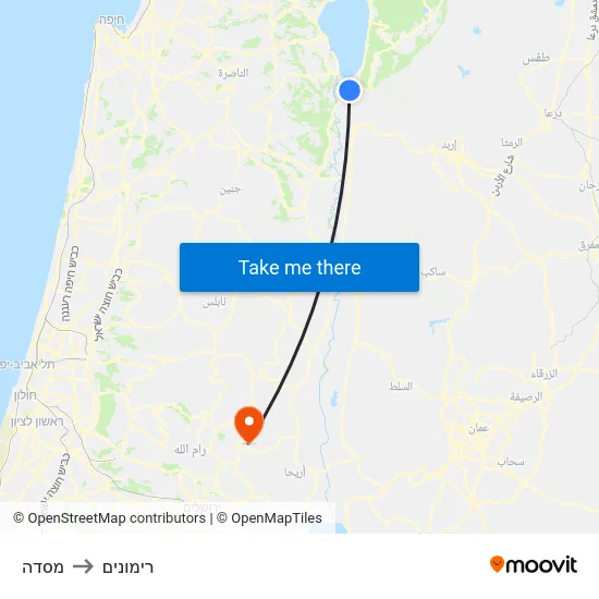 מסדה to רימונים map