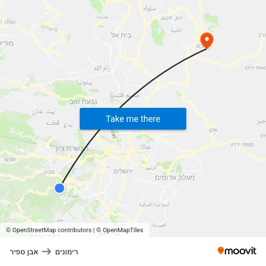 אבן ספיר to רימונים map