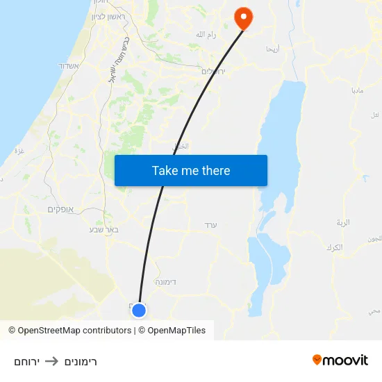 ירוחם to רימונים map
