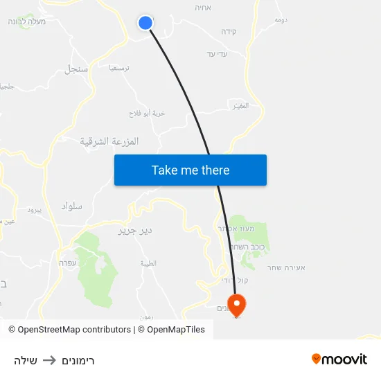 שילה to רימונים map