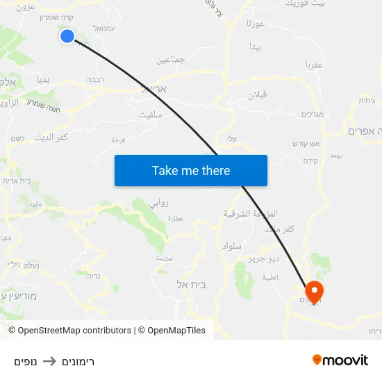 נופים to רימונים map