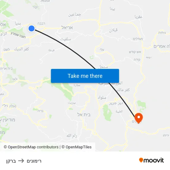 ברקן to רימונים map