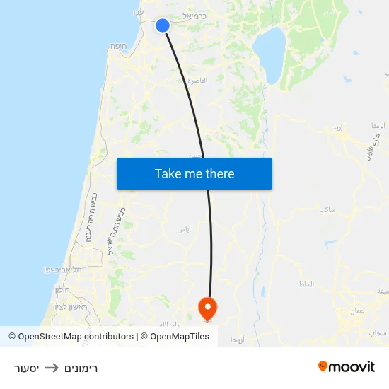 יסעור to רימונים map