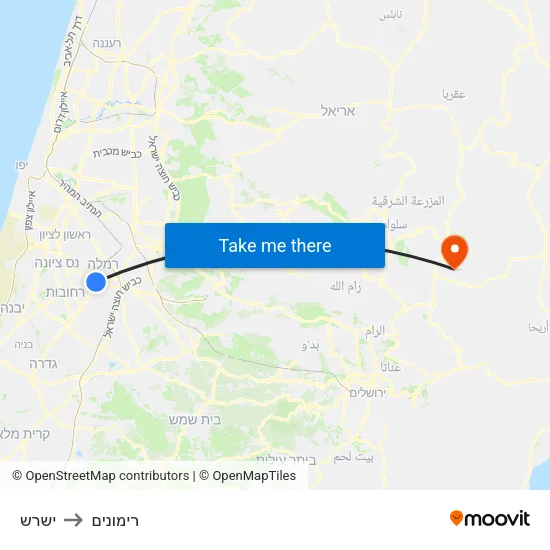 ישרש to רימונים map