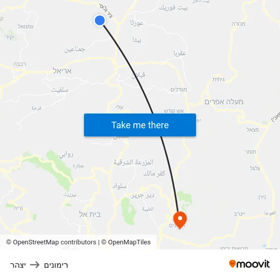 יצהר to רימונים map