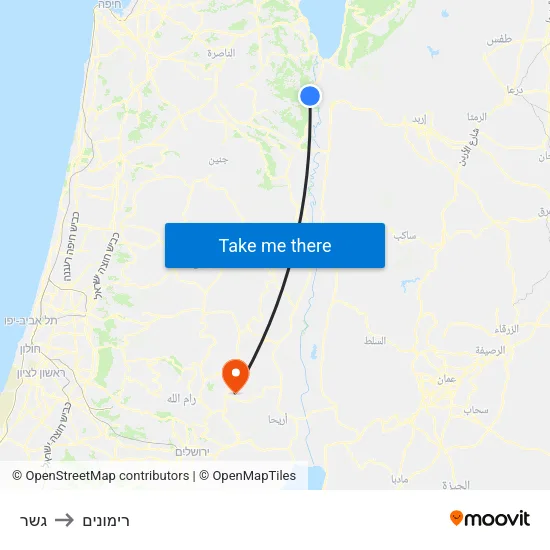 גשר to רימונים map