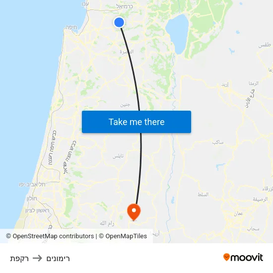 רקפת to רימונים map