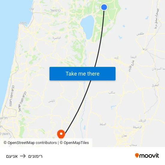 אניעם to רימונים map