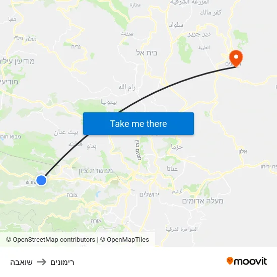 שואבה to רימונים map