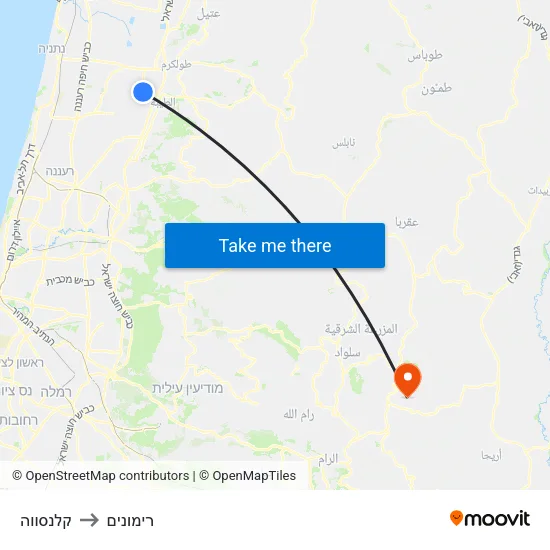 קלנסווה to רימונים map