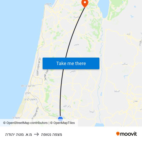 מ.א. מטה יהודה to מצפה נטופה map