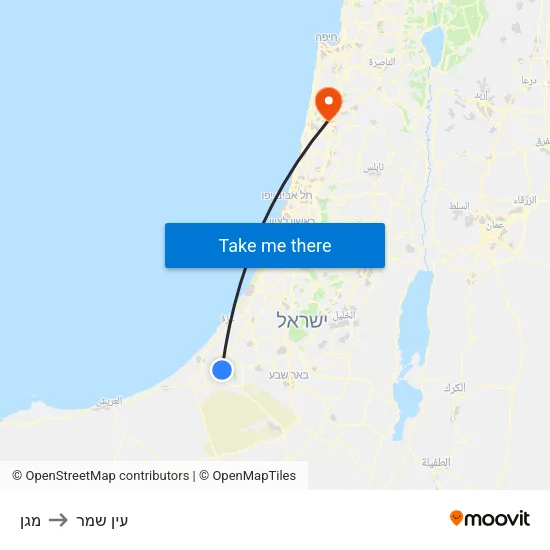 מגן to עין שמר map