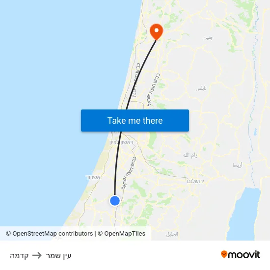 קדמה to עין שמר map