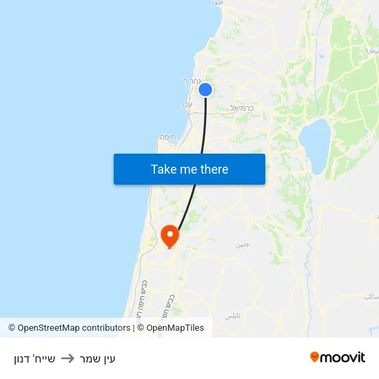 שייח' דנון to עין שמר map