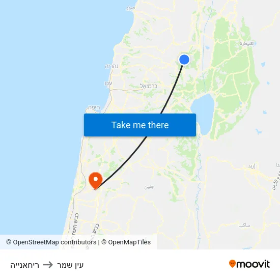 ריחאנייה to עין שמר map