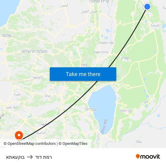 בוקעאתא to רמת דוד map