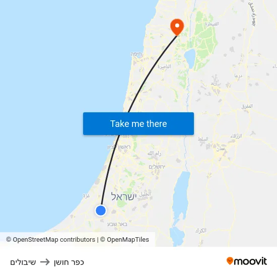 שיבולים to כפר חושן map