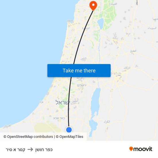 קסר א סיר to כפר חושן map