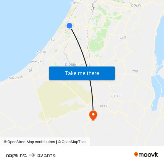 בית שקמה to מרחב עם map