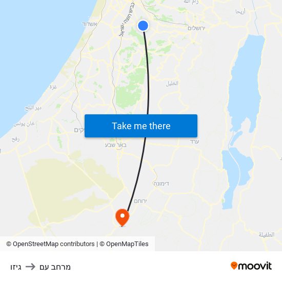 גיזו to מרחב עם map