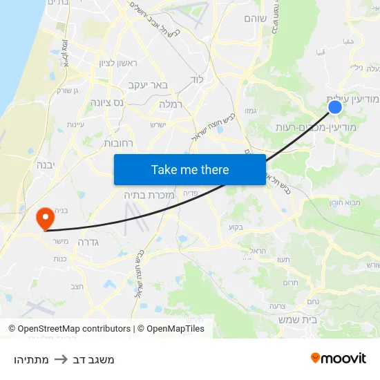 מתתיהו to משגב דב map