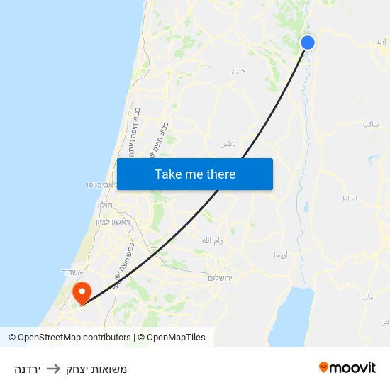 ירדנה to משואות יצחק map