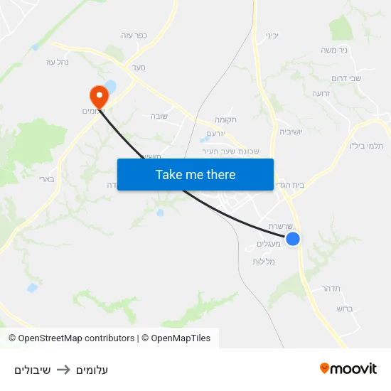 שיבולים to עלומים map