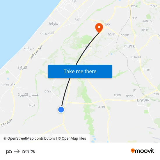 מגן to עלומים map