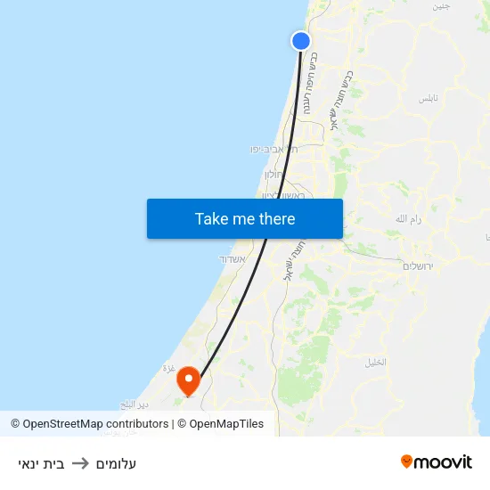בית ינאי to עלומים map